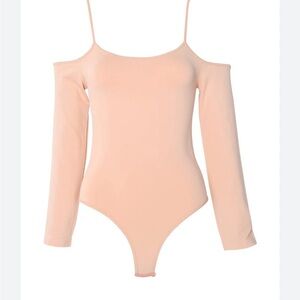 Chic Peach Cold Shoulder Bodysuit